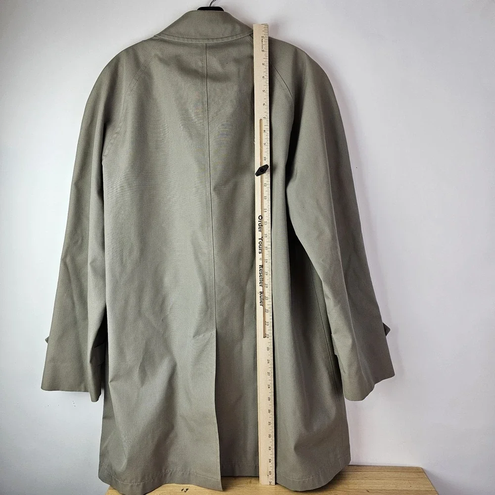 London Fog Mens Vintage Beige Khaki Trenchcoat Size 40 Short Neutral Classic‎